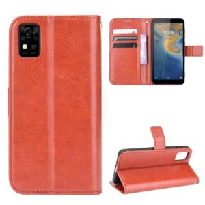 For ZTE Blade A31 Crazy Horse Texture Horizontal Flip Leather Case with Holder & Card Slots & Lanyard(Brown) (OEM)