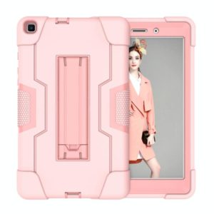 For Galaxy Tab A 8.0 (2019) T290 Contrast Color Silicone + PC Combination Case with Holder(Rose Gold) (OEM)