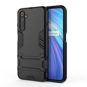 For OPPO Realme 6 PC + TPU Shockproof Protective Case with Invisible Holder(Black) (OEM)