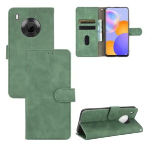 For Huawei Y9a Solid Color Skin Feel Magnetic Buckle Horizontal Flip Calf Texture PU Leather Case with Holder & Card Slots & Wallet(Green) (OEM)