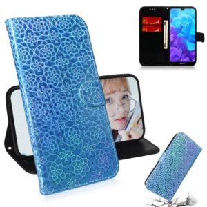 For Huawei Y5 (2019) / Honor 8S Solid Color Colorful Magnetic Buckle Horizontal Flip PU Leather Case with Holder & Card Slots & Wallet & Lanyard(Blue) (OEM)
