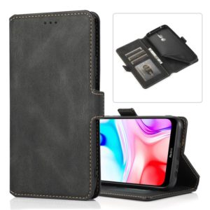 For Xiaomi Redmi 8 Retro Magnetic Closing Clasp Horizontal Flip Leather Case with Holder & Card Slots & Photo Frame & Wallet(Black) (OEM)