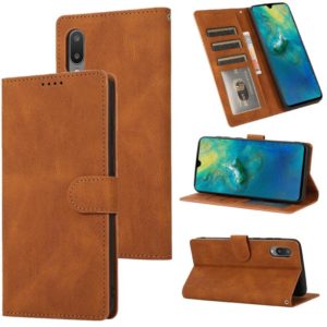 For Samsung Galaxy A02 (EU Version) Fantasy Classic Skin-feel Calfskin Texture Magnetic Buckle Horizontal Flip PU Leather Case with Holder & Card Slot & Wallet(Brown) (OEM)