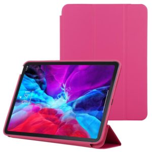 3-fold Horizontal Flip Smart Leather Case with Sleep / Wake-up Function & Holder For iPad Air 2022 / 2020 10.9(Rose Red) (OEM)