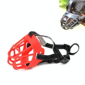 Mesh Breathable Silicone Anti-bite and Anti-call Pet Muzzle, Specification: Number 2(Red) (OEM)