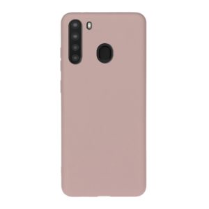 For Galaxy A21 Solid Color Frosted TPU Phone Case(Pink) (OEM)