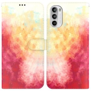 For Motorola Moto G62 5G Watercolor Pattern Horizontal Flip Leather Phone Case(Spring Cherry) (OEM)