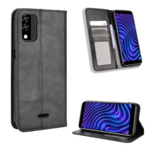 For BLU C5 Max 2022 Magnetic Buckle Retro Texture Leather Phone Case(Black) (OEM)
