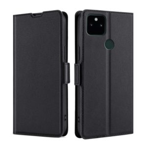 For Google Pixel 5a Ultra-thin Voltage Side Buckle PU + TPU Horizontal Flip Leather Case with Holder & Card Slot(Black) (OEM)