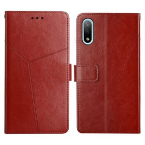For Sony Xperia Ace II Y Stitching Horizontal Flip Leather Phone Case with Holder & Card Slots & Wallet & Photo Frame(Brown) (OEM)
