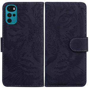 For Motorola Moto G22 Tiger Embossing Pattern Horizontal Flip Leather Phone Case(Black) (OEM)