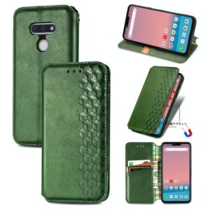 For LG Style3 L-41A Cubic Grid Pressed Horizontal Flip Magnetic PU Leather Case with Holder & Card Slots & Wallet(Green) (OEM)