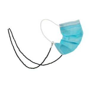 Drop-Shaped Beaded Crystal Mask Anti-Lost Lanyard Fashion Glasses Chain(Black) (OEM)