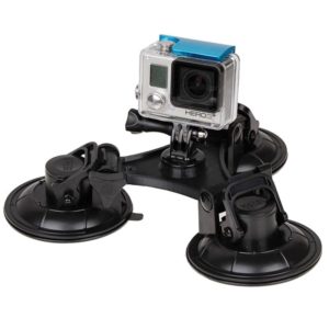 XM70-B Triangle Direction Suction Cup Mount with Hexagonal Screwdriver for GoPro Hero12 Black / Hero11 /10 /9 /8 /7 /6 /5, Insta360 Ace / Ace Pro, DJI Osmo Action 4 and Other Action Cameras(Black) (OEM)