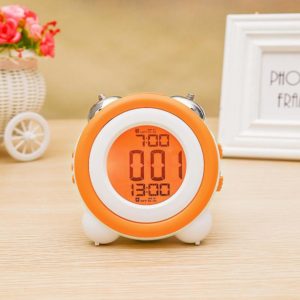 0705 Big Volume Simple Three-Dimensional LED Alarm Clock Mute Luminous Electronic Clock(Orange) (OEM)