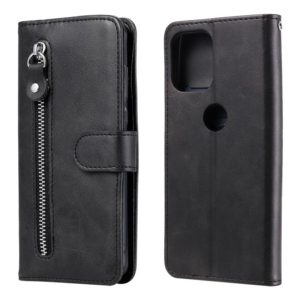 For Motorola Moto G100 / Edge S Fashion Calf Texture Zipper Horizontal Flip Leather Case with Stand & Card Slots & Wallet(Black) (OEM)