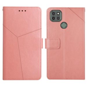 For Motorola Moto G9 Power Y Stitching Horizontal Flip Leather Phone Case with Holder & Card Slots & Wallet & Photo Frame(Rose Gold) (OEM)