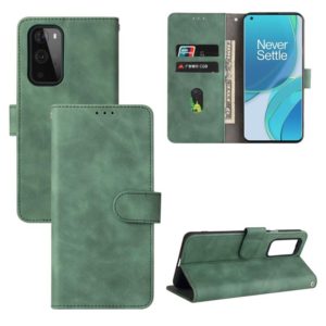 For OnePlus 9 Pro Solid Color Skin Feel Magnetic Buckle Horizontal Flip Calf Texture PU Leather Case with Holder & Card Slots & Wallet(Green) (OEM)