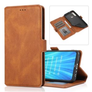 For Xiaomi Redmi Note 8 Retro Magnetic Closing Clasp Horizontal Flip Leather Case with Holder & Card Slots & Photo Frame & Wallet(Brown) (OEM)