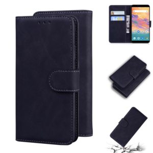 For UMIDIGI A3s Skin Feel Pure Color Flip Leather Phone Case(Black) (OEM)