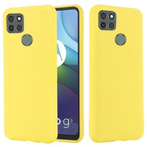 For Motorola Moto G9 Power Pure Color Liquid Silicone Shockproof Full Coverage Case(Yellow) (OEM)