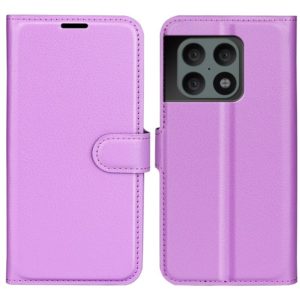 For OnePlus 10 Pro 5G Litchi Texture Horizontal Flip Protective Case with Holder & Card Slots & Wallet(Purple) (OEM)