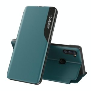For Galaxy M11/A11 E.U Version Attraction Flip Holder Leather Phone Case(Green) (OEM)