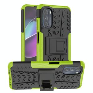 For Motorola Moto G 5G 2022 Tire Texture TPU + PC Phone Case with Holder(Green) (OEM)