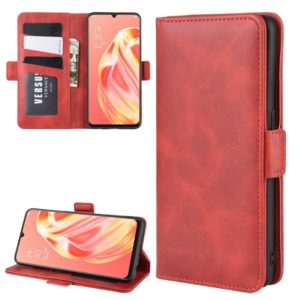 For OPPO A91 Dual-side Magnetic Buckle Horizontal Flip PU Leather Case with Holder & Card Slots & Wallet(Red) (OEM)