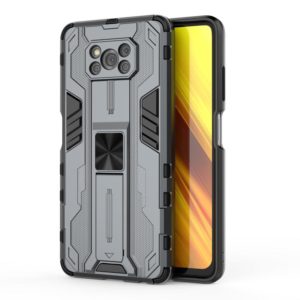 For Xiaomi Poco X3 NFC Supersonic PC + TPU Shock-proof Case with Holder(Gray) (OEM)