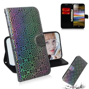For Sony Xperia L3 Solid Color Colorful Magnetic Buckle Horizontal Flip PU Leather Case with Holder & Card Slots & Wallet & Lanyard(Silver) (OEM)