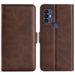 For TCL 30 SE/305/306 Dual-side Magnetic Buckle Leather Phone Case(Brown) (OEM)