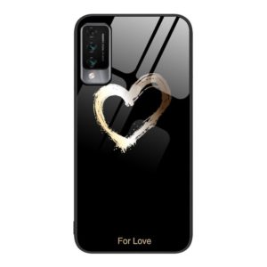 For Huawei Maimang 10 Colorful Painted Glass Phone Case(Black Love) (OEM)