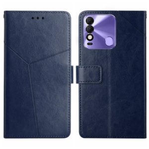 For Tecno Spark 8 HT01 Y-shaped Pattern Flip Leather Phone Case(Blue) (OEM)