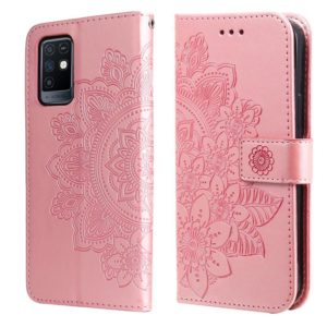 For Infinix Note 10 7-petal Flowers Embossing Pattern Horizontal Flip PU Leather Case with Holder & Card Slots & Wallet & Photo Frame(Rose Gold) (OEM)