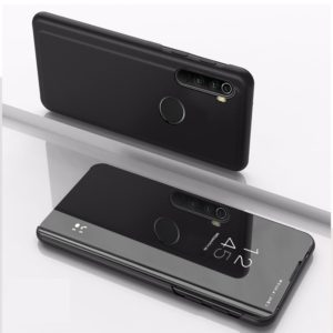 For Xiaomi Redmi Note 8T Plated Mirror Horizontal Flip Leather with Stand Mobile Phone Holster(Black) (OEM)