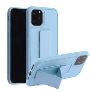 For iPhone 12 / 12 Pro Shockproof PC + TPU Protective Case with Wristband & Holder(Light Blue) (OEM)