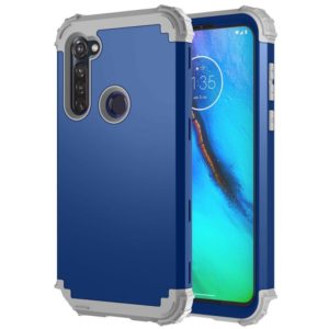 For Motorola Moto G Stylus 3 in 1 Shockproof PC + Silicone Protective Case(Navy Blue + Grey) (OEM)