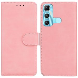 For Infinix Hot 11 X662 Skin Feel Pure Color Flip Leather Phone Case(Pink) (OEM)