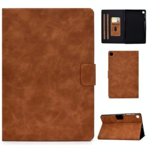 For Samsung Galaxy Tab S6 Lite P610/P615 Cowhide Texture Horizontal Flip Leather Case with Holder & Card Slots & Sleep / Wake-up Function(Brown) (OEM)