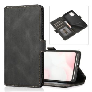 For Xiaomi Mi 10 Lite Retro Magnetic Closing Clasp Horizontal Flip Leather Case with Holder & Card Slots & Photo Frame & Wallet(Black) (OEM)