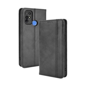 For Doogee X96 Pro Magnetic Buckle Retro Crazy Horse Texture Horizontal Flip Leather Case with Holder & Card Slots & Photo Frame(Black) (OEM)