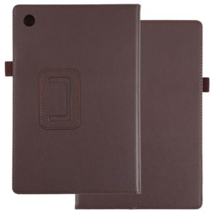 For Samsung Galaxy Tab A8 10.5 2021 Litchi Texture Solid Color Leather Tablet Case(Brown) (OEM)