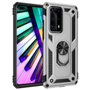 For Huawei P40 Pro Shockproof TPU + PC Protective Case with 360 Degree Rotating Holder(Silver) (OEM)