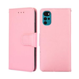 For Motorola Moto G22 Crystal Texture Leather Phone Case(Pink) (OEM)