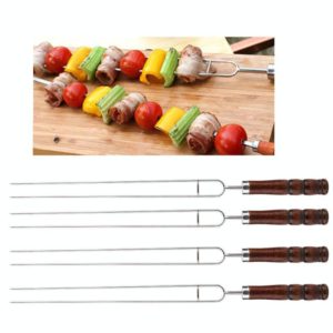 Stainless Steel Barbecue Skewers Barbecue Fork U-shaped Barbecue Fork, Specification: 4 PCS in PP bag (OEM)