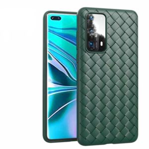 For Huawei P40 Non-Slip Classic Woven Pattern Breathable TPU Case(Green) (OEM)