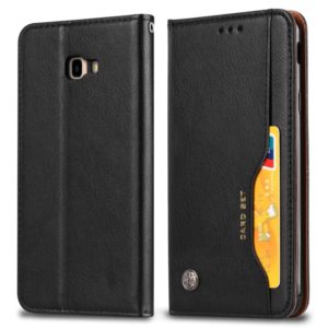 Knead Skin Texture Horizontal Flip Leather Case for Galaxy J4+, with Photo Frame & Holder & Card Slots & Wallet(Black) (OEM)