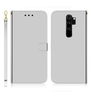 For Xiaomi Redmi Note 8 Pro Imitated Mirror Surface Horizontal Flip Leather Case with Holder & Card Slots & Wallet & Lanyard(Silver) (OEM)