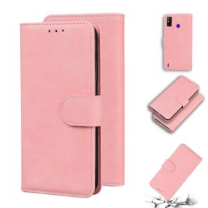 For Tecno Spark GO 2020 / Spark 6 GO Skin Feel Pure Color Flip Leather Phone Case(Pink) (OEM)